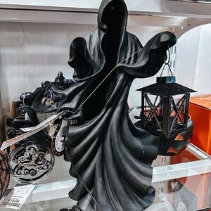 Black Hooded Figure Halloween light up with Lantern Decor
